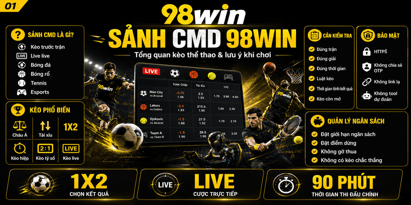 Sảnh CMD 98WIN – Tổng Quan Kèo Thể Thao Và Lưu Ý Khi Chơi