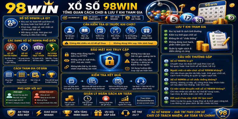 Xổ Số 98WIN – Tổng Quan Cách Chơi Và Lưu Ý Khi Tham Gia